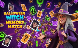 Halloween Witch Memory Match Game